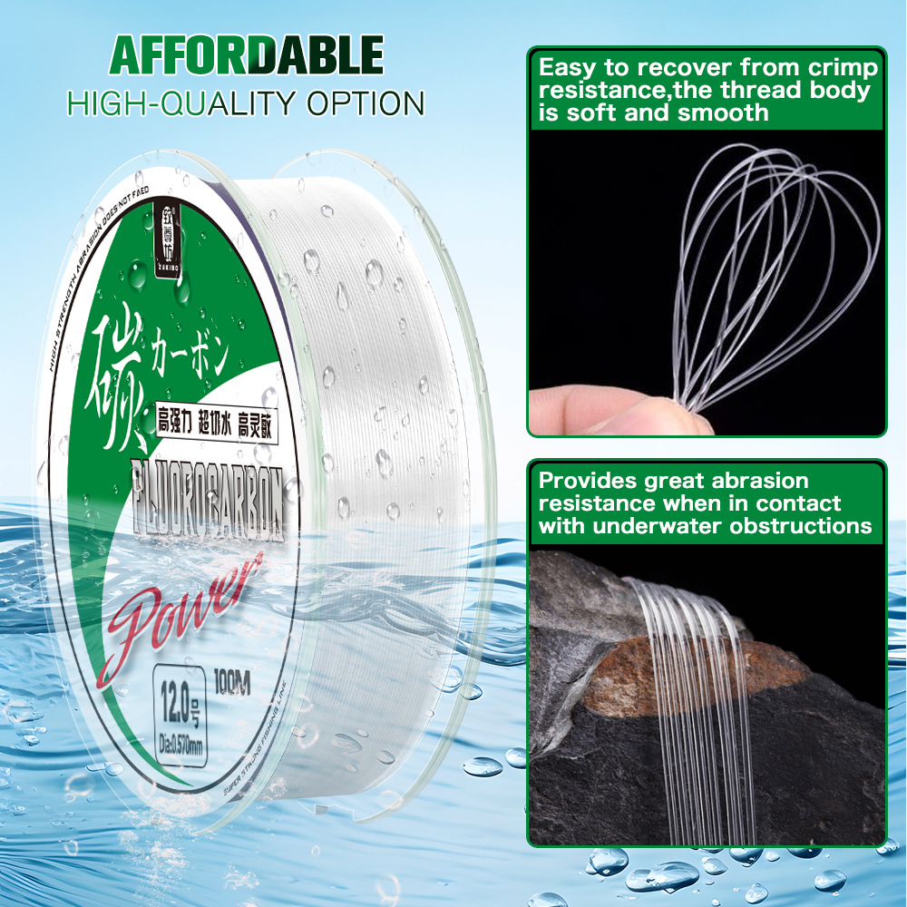 ZUKIBO 50m 100m 100% Fluorocar - đánh giá và giá Fluorocarbon Line