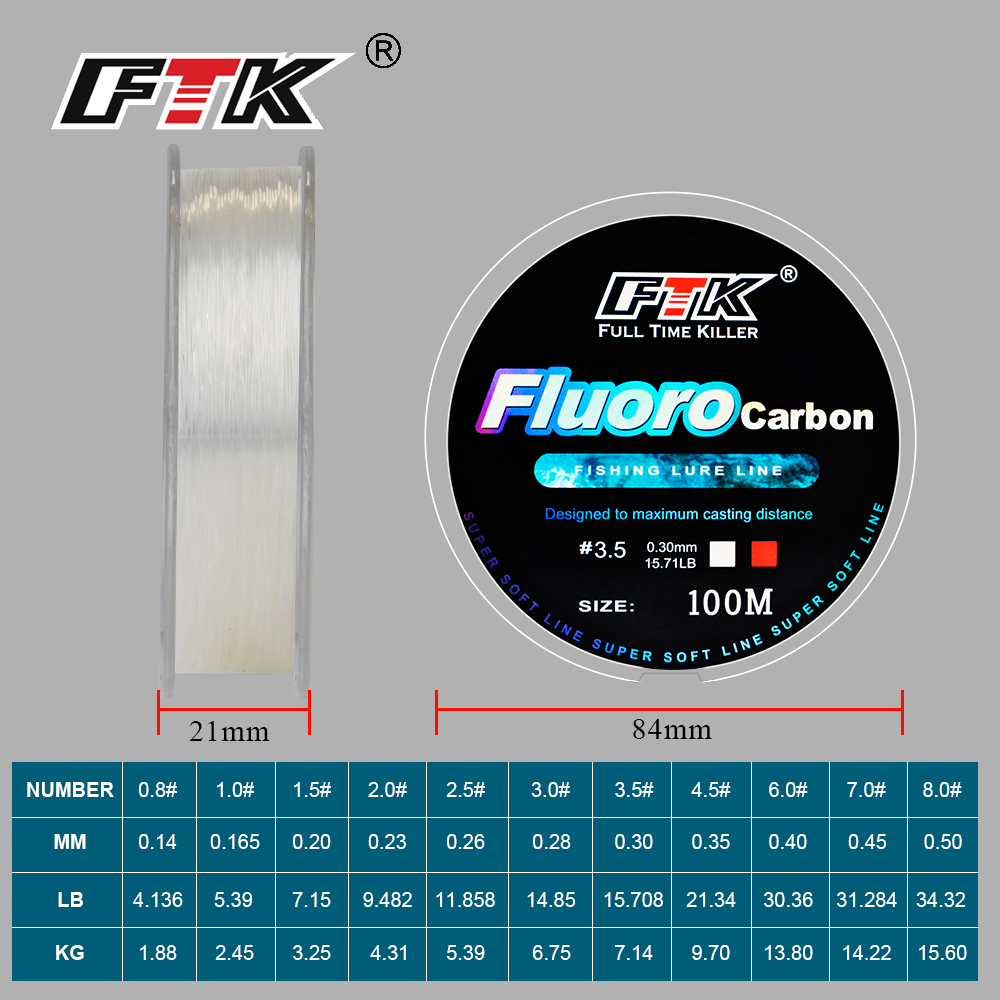 FTK 100M Fluorocarbon Fishing  - đánh giá và giá Fluorocarbon Line